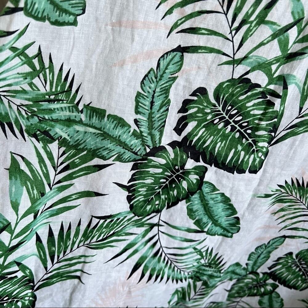 C&C California 100% Linen Tropical Dress Tank Shirt Dress Small - Picture 7 of 12